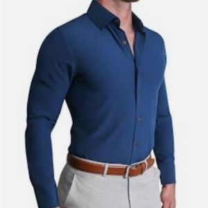 State and Liberty navy dress shirt